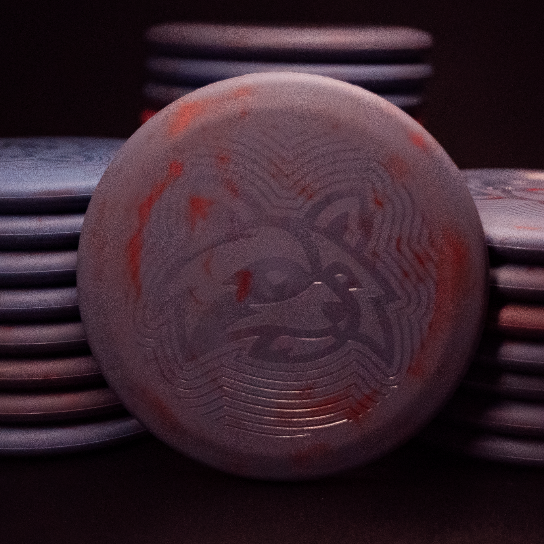 100% recycled plastic trash panda disc golf mini marker acai color