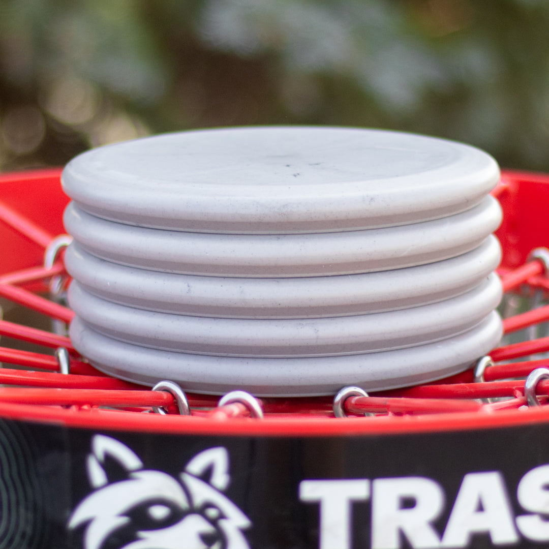 putter pack of 5 trash panda outer core disc golf discs recycled plastic